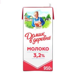 Молоко ДОМИК В ДЕРЕВНЕ ультрапас. 3,2% 950г от 1шт